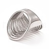 Non-Tarnish 304 Stainless Steel Grooved Wide Band Ring RJEW-C025-35B-P-3