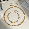 Stainless Steel Oval Link Chain Bracelets & Necklaces Sets for Women QE8040-1-1
