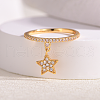 Brass Micro Pave Cubic Zirconia Finger Rings for Women SB7681-4-4