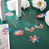 Biyun 32Pcs 8 Style 430 Stainless Steel Filigree Pendants STAS-BY0001-10-7