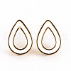 Brass Enamel Stud Earring Findings KK-S356-244B-NF-1