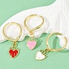 Brass Enamel Open Cuff Rings for Women RJEW-U057-10G-2