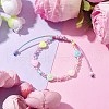 Adjustable Candy Color Heart Acrylic Braided Kid Beaded Bracelets for Girls BJEW-JB10221-2