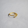 Brass Micro Pave Clear Cubic Zirconia Cuff Rings for Women WG54647-07-1