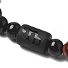 12 Constellations Protetion Natural Tiger Eye & Black Obsidian Round Beads Stretch Bracelets for Men Women WG083ED-08-2