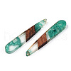 Transparent Resin & Walnut Wood Pendants RESI-ZX017-56-2