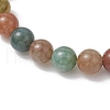 Natural Wood & Citrine & Indian Agate Round Beaded  Bracelets for Women BJEW-JB11930-03-3