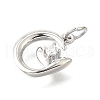 Brass Micro Pave Cubic Zirconia Pendants KK-V007-23P-2