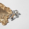 Cross Brass Micro Pave Clear Cubic Zirconia with Plastic Pearl Cuff Rings for Women FS-WG3432A-01-2