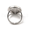 Non-Tarnish 304 Stainless Steel Open Cuff Pad Ring Settings RJEW-Z018-41P-3