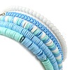 5Pcs 5 Style Polymer Clay Heishi Surfer Stretch Bracelets Set BJEW-TA00370-5