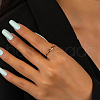 925 Sterling Silver Pave Cubic Zirconia Adjustable Open Cuff Rings for Women FP6084-6-1