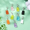 9Pcs 9 Colors Bear Resin Pendant Decorations HJEW-YW00051-2