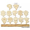 48Pcs 12 Styles Unfinished Blank Wooden Pendants Kit WOOD-CJC0011-15B-9