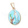 Virgin Mary Theme Glass Pendants GLAA-R193-GM-2