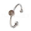 Non-Tarnish 304 Stainless Steel Open Cuff Ring Components STAS-S134-01P-01-1
