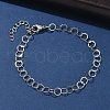 304 Stainless Steel Rolo Chains Bracelets for Women BJEW-U043-02P-1