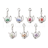 Teapot Handmade Flower Printed Porcelain Ceramic Beads Pendant Decorations HJEW-JM02888-2