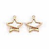 Brass Micro Pave Clear Cubic Zirconia Charms KK-S356-300-NF-1