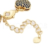 Rack Plating Brass Micro Pave Cubic Zirconia Heart Link Chain Bracelets for Women BJEW-B109-01G-01-3