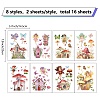 16 Sheets 8 Styles PVC Waterproof Wall Stickers DIY-WH0345-160-2