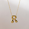 Brass Chunky Initial Pendant Necklaces WG97A63-18-1