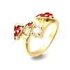 Brass Micro Pave Cubic Zirconia Cuff Rings for Women RJEW-F184-13B-G-2