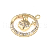 Brass Micro Pave Clear Cubic Zirconia Pendants FIND-B077-02G-06-2