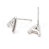 Brass Hollow Out Initial Letter Stud Earrings for Women EJEW-A044-01P-A-2