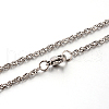 Tarnish Resistant 304 Stainless Steel Rope Chain Necklaces STAS-M174-011P-B-1