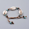Adjustable Waxed Cotton Cord Braided Bead Bracelet BJEW-JB04674-03-4
