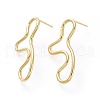 Brass Stud Earrings EJEW-L234-40G-1