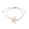 Adjustable Natural Cowrie Shell Beaded Braided Anklets AJEW-AN00686-02-2
