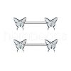 Brass Clear Cubic Zirconia Nipple Rings WG88A97-10-1