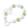 Acrylic Bowknot & Glass Round Beads Pendant Decorations HJEW-JM03324-03-4