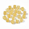 Transparent Golden Plating Acrylic Beads PACR-S219-24-2