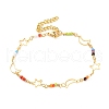 Star & Moon Brass Link Bracelets for Woman BJEW-S157-01G-5