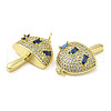 Rack Plating Brass Micro Pave Cubic Zirconia Pendants KK-Q784-06G-2