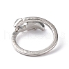 Alloy Wing Open Cuff Ring for Women RJEW-K239-17D-AS-2