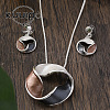 Spiral Donut Zinc Alloy Enamel Pendant Necklaces & Stud Dangle Earrings Sets for Women FS-WGCBC97-01-2