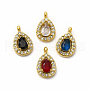 PVD Vacuum Plating 304 Stainless Steel Cubic Zirconia Pendants STAS-A076-01G-1