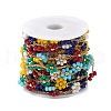 Flower Glass Beaded Chains CHS-P016-40G-01-4