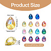  72pcs 12 colors Teardrop Shape Sew on Rhinestone GLAA-TA0001-45-4