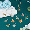 28Pcs 14 Styles Mixed Gemstone European Dangle Charms PALLOY-FH00023-5
