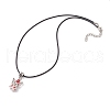 Angel Glass Sead Beaded Pendant Necklaces NJEW-MZ00094-05-4
