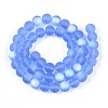 Frosted Transparent Glass Beads Strands GLAA-T032-T8mm-MBB04-2