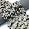 Natural Black Tourmalinated Quartz Beads Strands G-C116-A76-02-1