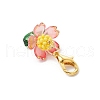 Handmade Glass Seed Beaded and Acylic Flower Pendant Decorations Sets HJEW-MZ00254-5