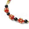 6mm Round Natural Black Onyx(Dyed & Heated) Bead Slider Bracelets BJEW-MZ00062-01-3