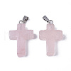 Natural Rose Quartz Pendants G-J354-09A-2